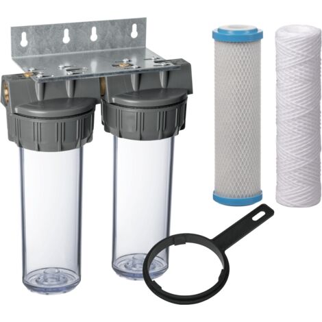 Dualofiltre Anti-goût Apic : Filtre anti-impuretés et anti-goût, équerre + clé