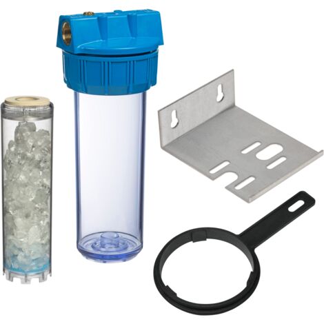 Porte-filtre à eau 9 pouce 3/4 - 20/27F avec cartouche anti-calcaire, équerre et clé