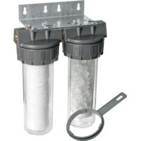 Apic – Filtre sur robinet Dualofiltre 2 – Anti-impuretés et anti-tartre – Installation sur arrivée d'eau générale – Fabriqué en France