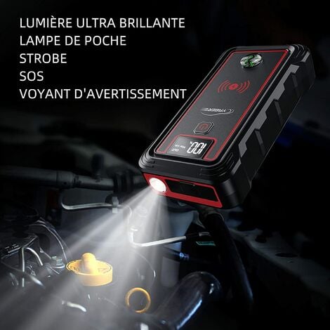 YABER Booster Batterie, 2500A 23800mAh Portable Jump Starter (Tout Gaz ou 8,0  L Diesel) , Chargeur