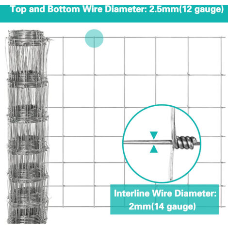 0.8M High 25M Long Stock Fencing Livestock Fence Galvanised Wire For Sheep Pig Cattle 7 Horizontal Running Wires