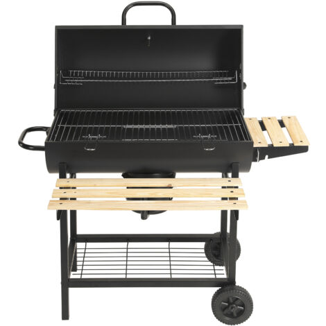 Large Charcoal Trolley Barrel BBQ Barbecue Grill Big Garden Outdoor ...