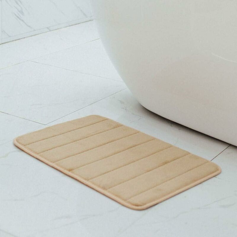 RHAFAYRE Tappetino assorbente Tappetino da bagno per la casa Tappetino da  bagno in pile di corallo Tappetino assorbente in memory foam, tappetino da  toilette, cammello, 40 cm x 60