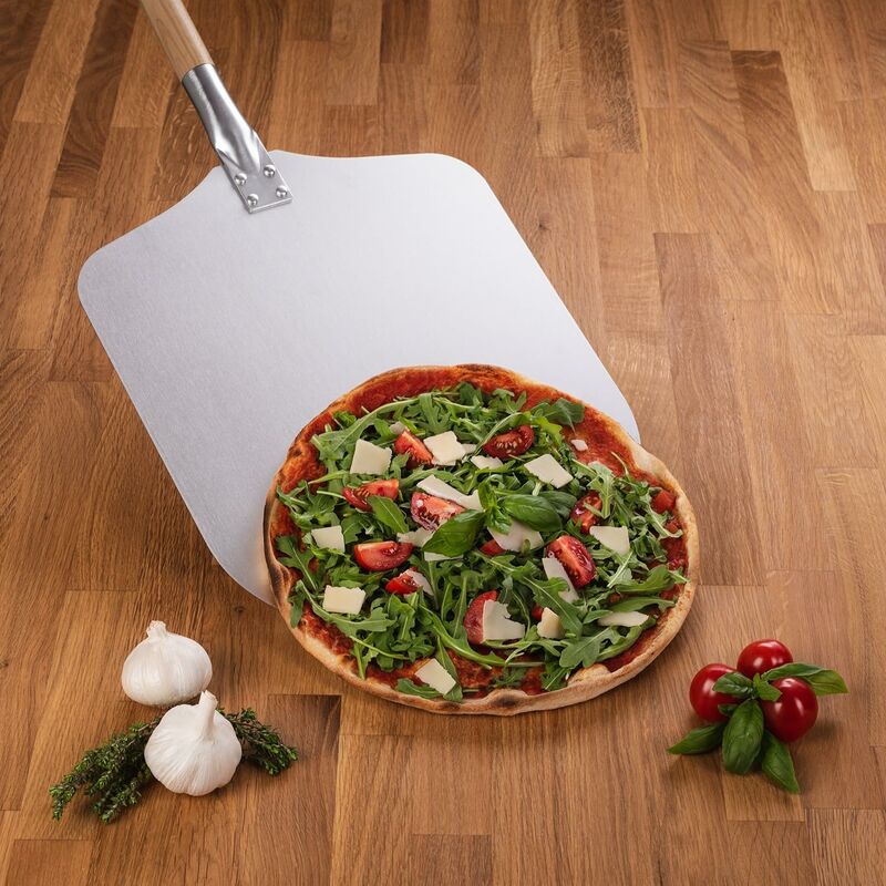 RHAFAYRE Pala per pizza da 12 pollici - Spatola da forno professionale  autentica - Pala per pizza di alta qualità - Pala per pizza in alluminio e  legno