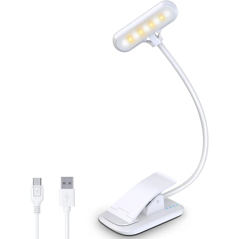 Lampada Da Tavolo 1pc Lampada Da Scrivania Ricaricabile USB Con Clip Letto  Da Lettura Libro Luce Notturna LED Touch Dimming Luce Di Protezione Degli