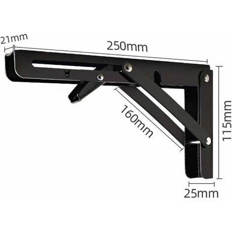 Confezione da 2, staffe per mensole pieghevoli da 8 pollici, 10