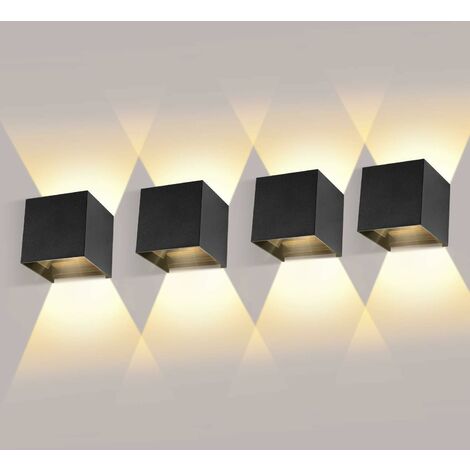 12W Applique da Parete LED Moderno, Moderno Lampade da Parete LED per  Interni/Esterno, IP65 Impermeabile, Applique Esterno LED per Soggiorno,  Portico