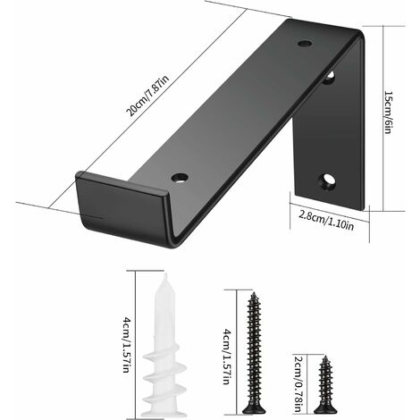 RHAFAYRE Staffe per mensole industriali da 2 pezzi, staffe per mensole a  parete in metallo da