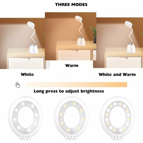 RHAFAYRE Potente Lampada da Tavolo a LED, Lampade da Tavolo Dimmerabile 3  Livelli di Luminosità Protezione