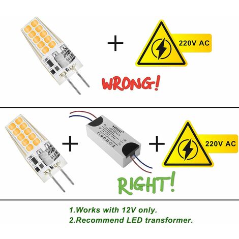 RHAFAYREG4 Lampadine LED 3W 12V AC/DC, Lampadina Alogena G4 3W led  Equivalente 30W, Bianco Caldo