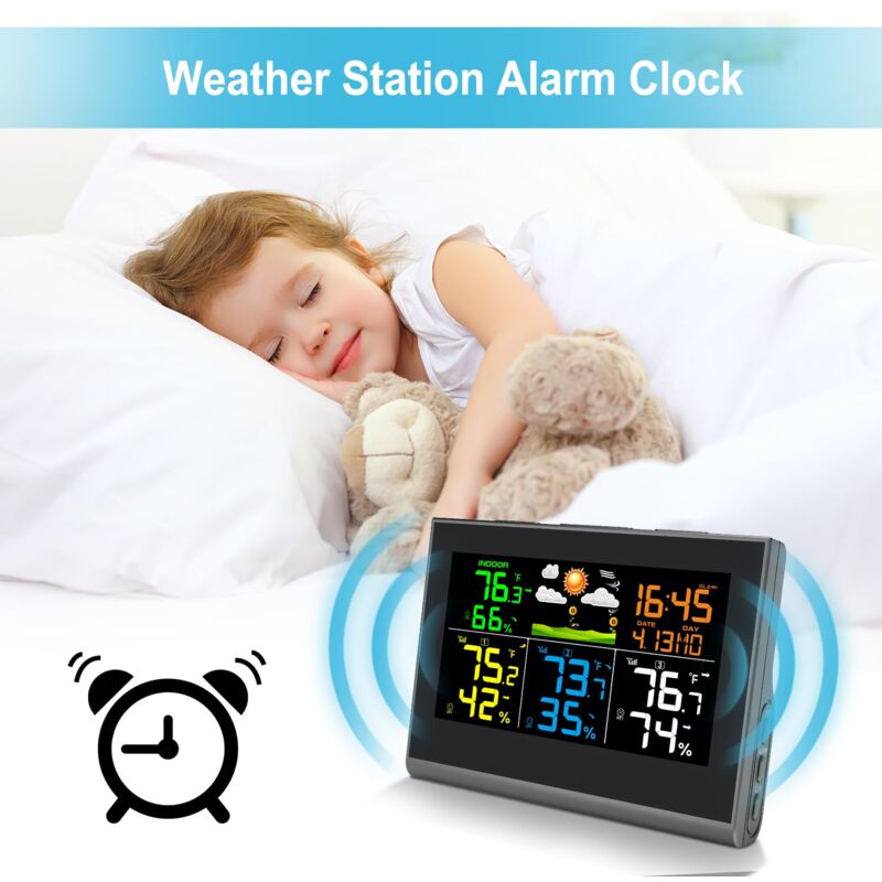 Station Météo Numérique Sans Fil - Thermomètre Intérieur/extérieur, Capteur à Distance 36m - Précise Et Facile à Utiliser