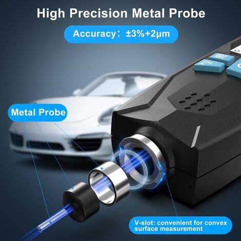 Testeur D'Épaisseur De Peinture Voiture - Jauge Magnétique Précise - Mesure 0-2000µm - Pour Occasions