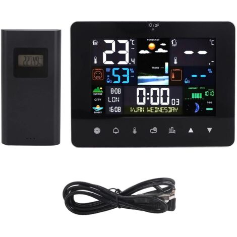 Station météo sans fil avec écran couleur 3362G, horloge de détection, thermomètre tactile avec grand écran pour horloge météo, station météo (1/5)