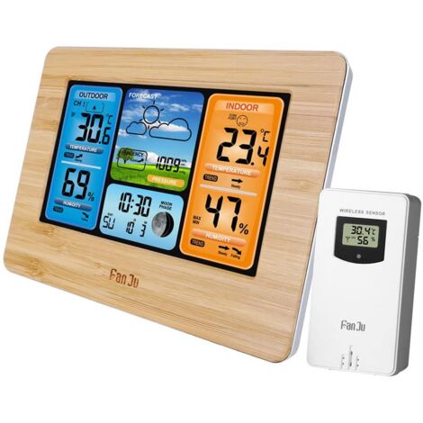 Ulisem Station Météo sans Fil Réveil électronique Snooze Thermomètre