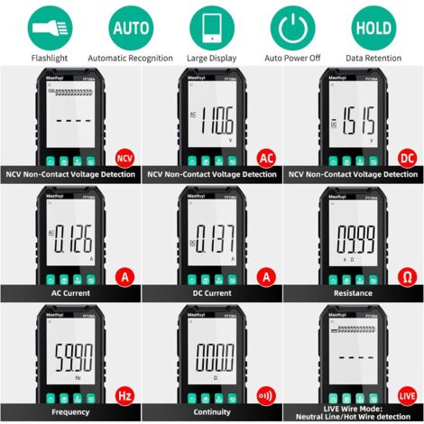 Multimètre Numérique TRMS 4000 - Testeur Électrique Avec NCV, Gamme Automatique, Mesure Capacité, Fréquence