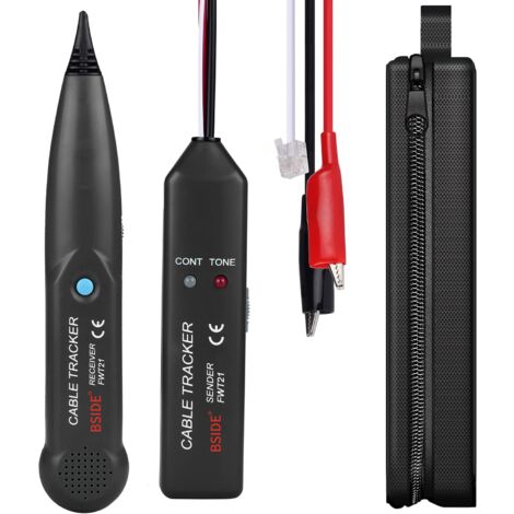 Testeur De Câble Réseau Bside FWT11 - Pour RJ45/RJ11, Traçage Et Vérification De Continuité, Jusqu'à 300m, émetteur Et Récepteur Inclus