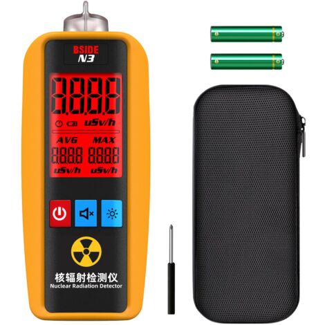 N3 Détecteur de Rayonnement Nucléaire Compteur Geiger avec Grand Écran Alarme Commutable Dosimètre Radioactivité Détecteur de Radiation X Bêta Gamma pour Labos Mer Médecine Marble Industrie