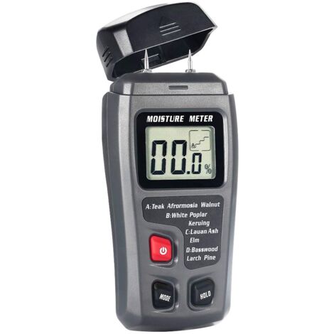 Humidimètre numérique pour bois EMT01, détecteur d'humidité portable à 2 broches pour bois de construction, testeur avec grand écran LCD (1/5)