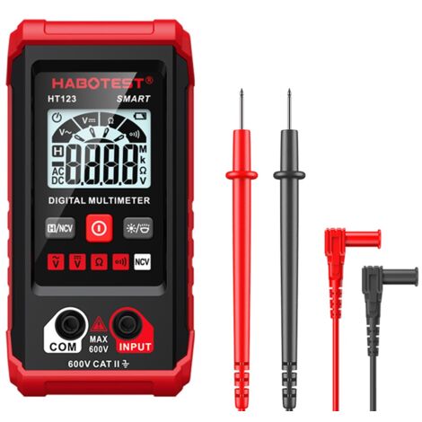 HT123 Multimètre numérique à écran LCD, 2000 points, 0,8  600 V, mesure la tension AC/DC pour multimètre numérique domestique (1/5)