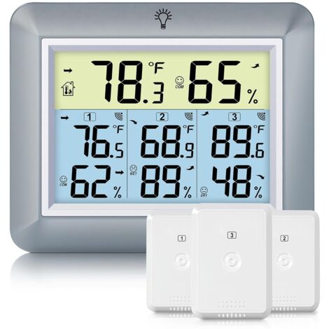 Station Meteo Connectée Thermomètre/hygromètre Numérique ORIA Avec Sonde Sans Fil - Portée 100m, Intérieur/extérieur Thermometre Exterieur