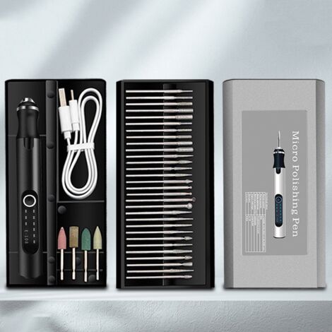 Ensemble d'outils rotatifs sans fil, stylo de gravure pour le travail du bois, nail art, bricolage, bijoux, métal, verre, mini perceuse sans fil