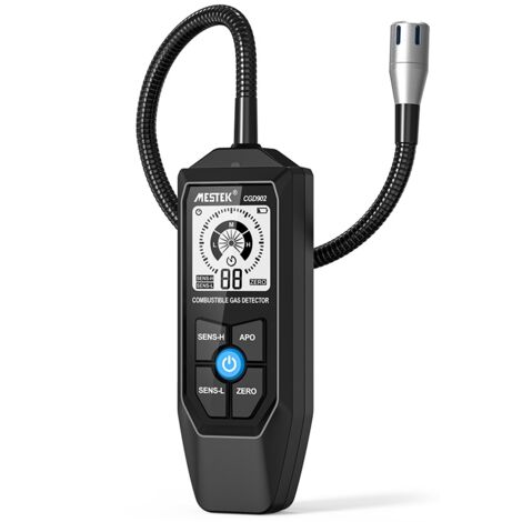 Détecteur de gaz naturel MESTEK, détecteur de fuite de gaz avec col de cygne de 18,5 pouces, renifleur de gaz portable avec alarme sonore et visuelle