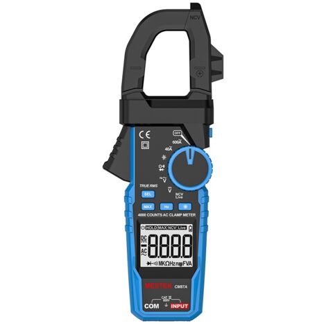 Testeur de courant alternatif 600 A MESTEK, pince ampèremétrique CM87A, multimètre à diode de résistance à plage automatique True RMS, testeur de pince ampèremétrique numérique (1/5)