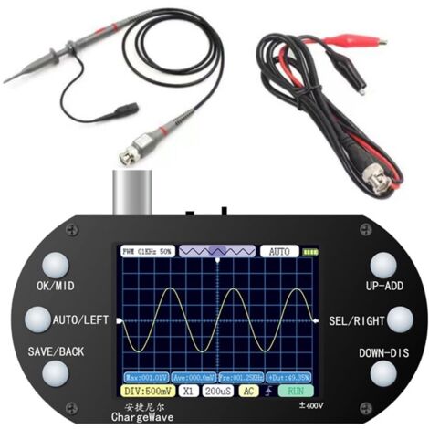 Oscilloscope portable portable à canal unique, écran TFT de 6,1 cm, mini oscilloscope numérique, taux d'échantillonnage de 2,5 MHz (400 V) (1/5)