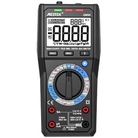 Multimètre numérique DM96, ampère-ohm-voltmètre de haute précision, mesure la résistance et la tension, multimètre numérique rétroéclairé. (1/5)