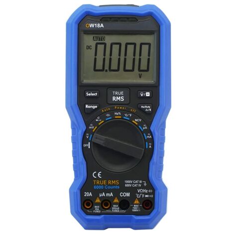 Multimètre numérique intelligent OW18A 3 5/6, prend en charge les tests True RMS et le multimètre de détection de tension sans contact NCV. (1/5)
