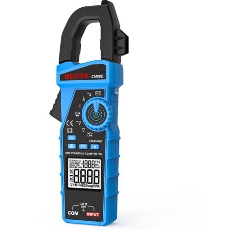 Multimètre à pince numérique Mestek CM88B 600A, True RMS, NCV, mesure AC/DC, température, fréquence, résistance. (1/5)