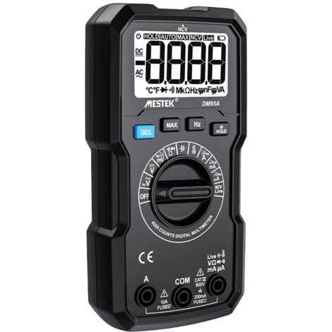 Multimètre DM95A, testeur de tension/courant CA/CC 10 A 600 V, résistance/capacité (NCV), multimètre numérique automatique intelligent (1/5)