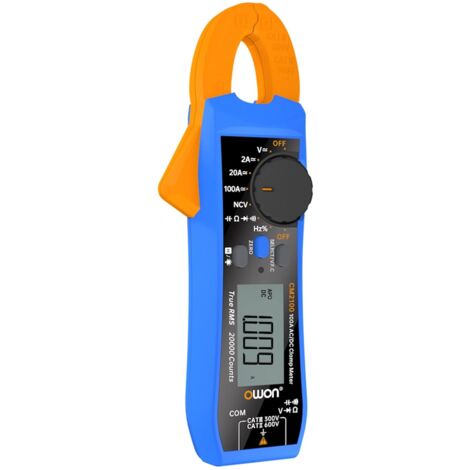 Multimètre à pince numérique OWON CM2100 Mini 100 A AC/DC Courant/Tension True RMS pour le test de résistance, de capacité et de diodes (1/5)