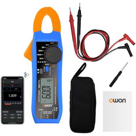 Pince ampèremétrique Bluetooth OWON CM2100B, sélection automatique de la gamme, 20 000 points, testeur de résistance/capacité AC/DC, protection contre les surcharges par diode NVC et VFC, mesure RMS v (1/5)