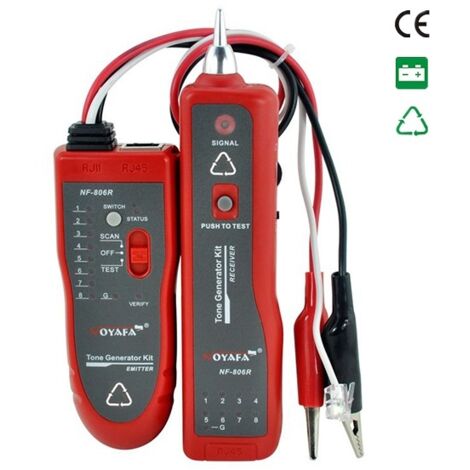 NF806R Détecteur de lignes, testeur de câbles réseau PoE résistant à la brûlure, testeur de lignes télécoms portable d'extérieur, fonctions puissantes, y compris réseau téléphonique (1/5)