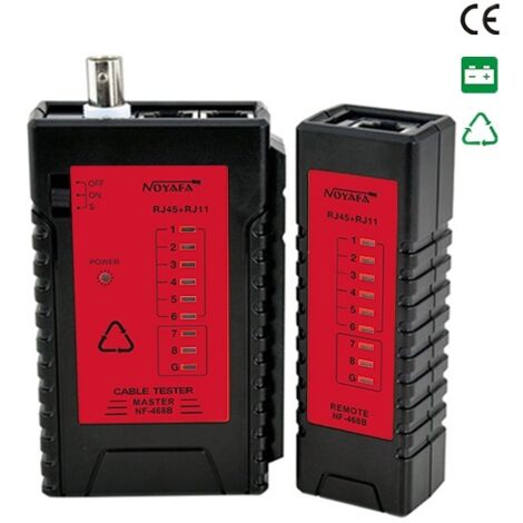 Testeur de câbles réseau NF-468B pour connecteurs RJ45, RJ11, RJ12, BNC et Cat5 (1/5)