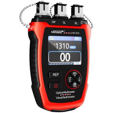 wattmètre optique NOYAFA NF-919, testeur de câbles à fibre optique 3 en 1 avec fonction source lumineuse et localisateur visuel de défauts jusqu'à 10 km (OPM/VFL/SL), outil rechargeable pour fibre opt (1/5)