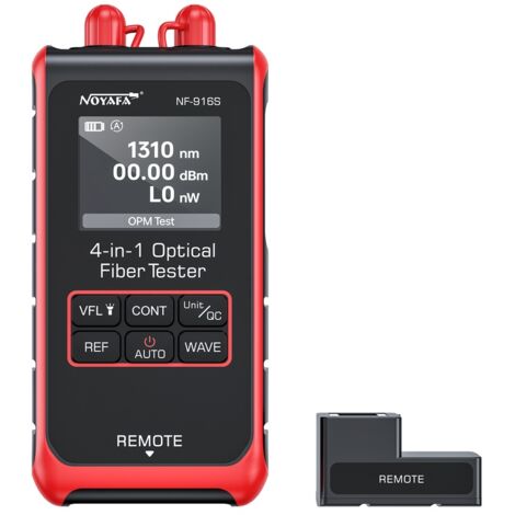 Testeur de câbles et de fibres optiques Noyafa NF-916S, un testeur 4 en 1 LAN/OPM/VFL/RJ45 avec écran couleur et alimentation par batterie. (1/5)
