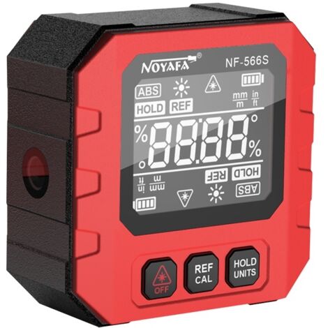 L'inclinomètre numérique laser double face Noyafa NF-566S est un outil de mesure d'angle de haute précision, rechargeable et adapté aux applications industrielles, de maintenance et de rénovation domi (1/5)