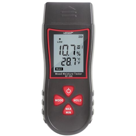 Humidimètre à bois, détecteur de fuites, humidimètre numérique, testeur d'humidité du bois à aiguille, avec écran LCD rétroéclairé, alarmes sonores et visuelles pour taux d'humidité élevé, moyen et fa (1/5)