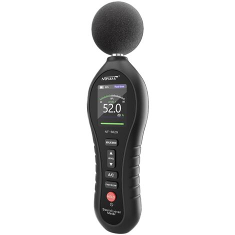 Sonomètre numérique NOYAFA NF-562S, pondération AC, plage 30-130 dB, maintien des données, arrêt automatique, fonction alarme (1/5)