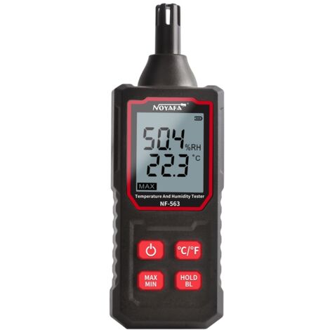 Le thermomètre et hygromètre Noyafa NF-563 dispose d'un affichage de l'humidité relative, d'une surveillance des températures et de l'humidité maximales/minimales, et d'un rétroéclairage LED. (1/5)