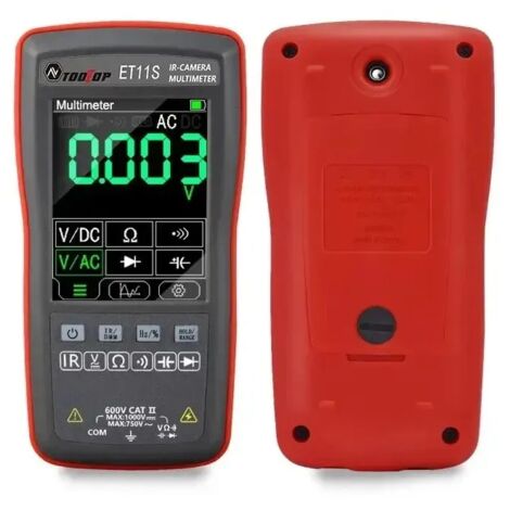 Multimètre numérique thermique 2 en 1, 6000 compteurs, mesure de tension, courant, résistance, capacité, diode, fréquence, transmission de données PC, ET11S (1/5)