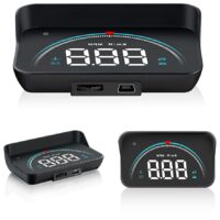 Affichage Tête Haute (HUD) Voiture OBD2 + GPS - Vitesse, RPM, Alarmes - Compatible Plupart Véhicules