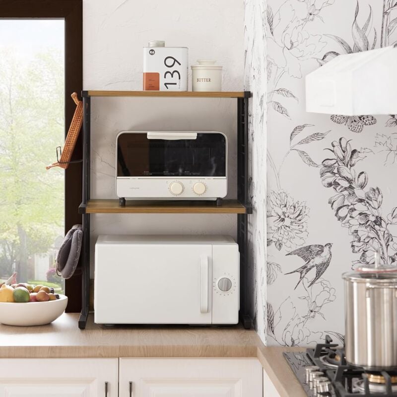 Embossed floral clearance microwave cart