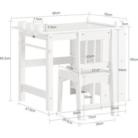SoBuy Children Desk and Chair Set,KMB60-W