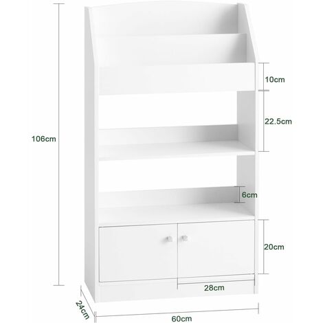 SoBuy White Wood Children‘s Storage Display Bookcase Cabinet KMB11-W