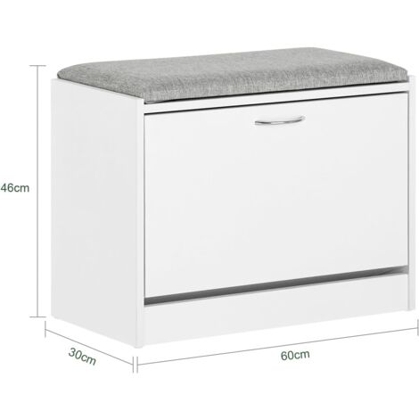 SoBuy Hallway Shoe Bench Shoe Rack with Flip-drawer and Removable Seat Cushion,FSR16-HG