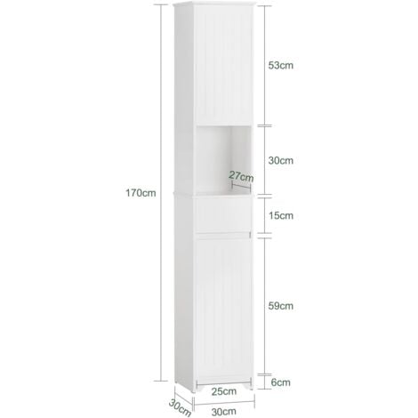SoBuy Bathroom Tall Cabinet Tall Cupboard Bathroom Storage Cabinet,BZR109-W
