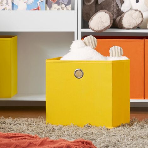 SoBuy Kids Bookcase Book Shelf Toy Shelf Standing Shelf with 2 Fabric Boxes,KMB69-W